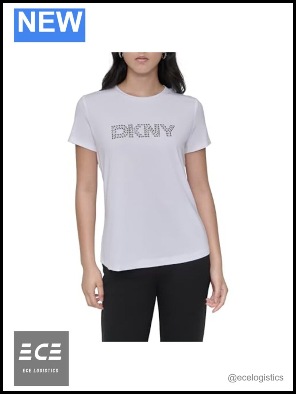 DKNY Logo Short Sleeve Casual T-Shirt Crew Neck Relaxed Fit